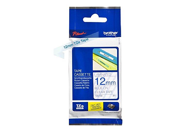 Brother Schriftbandkassette TZE-133 farblos/blau 12 mm