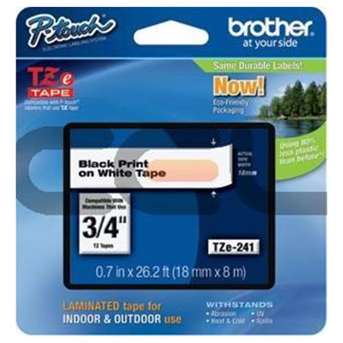Brother TZe 241CIV - Laminiertes Band - Schwarz auf Weiß