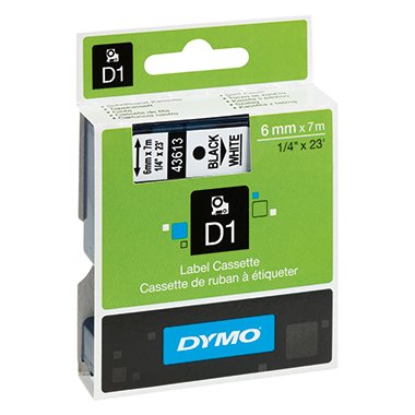 Dymo D1-Schriftband 6mmx7m schwarz auf weiß