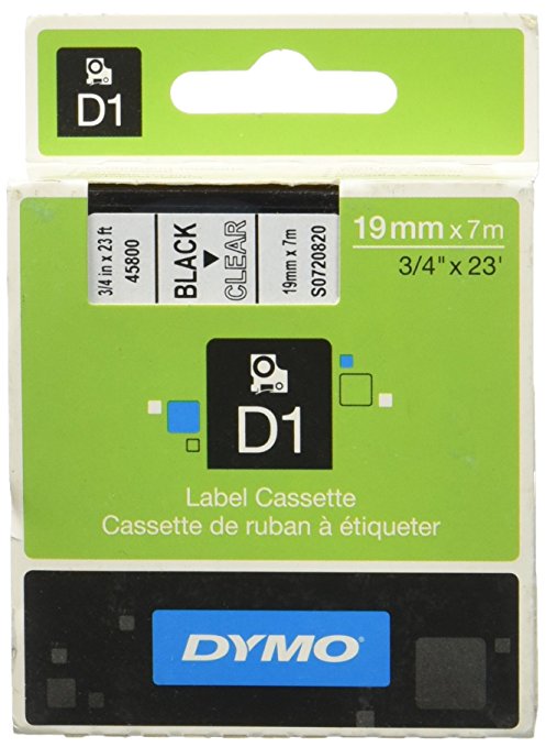 Dymo D1-Schriftband 19mmx7m schwarz auf transp.