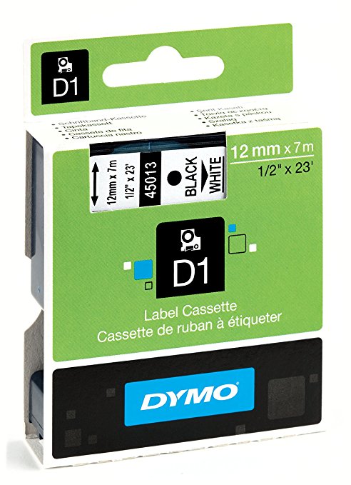 Dymo D1-Schriftband 12mmx7m schwarz auf weiß