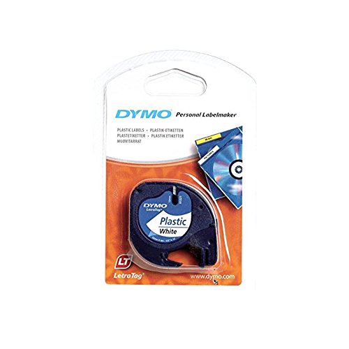 Dymo LetraTag Etiketten Plastik 12mmx4m schwarz auf weiß