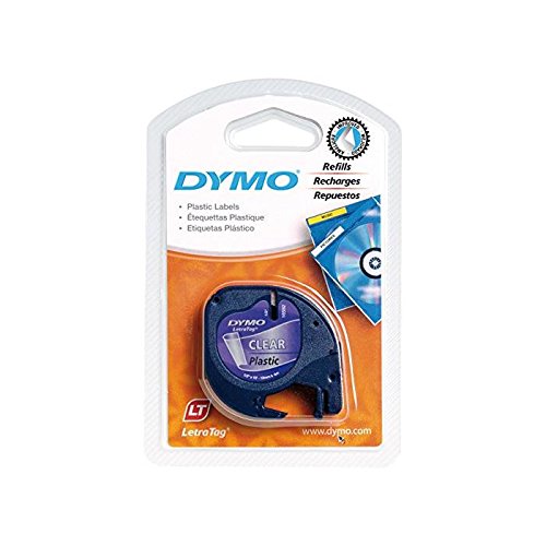 Dymo LetraTag Etiketten Plastik 12mmx4m schwarz auf transpar