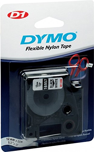 Dymo D1-Nylonband 12mmx3,5m schwarz auf weiß