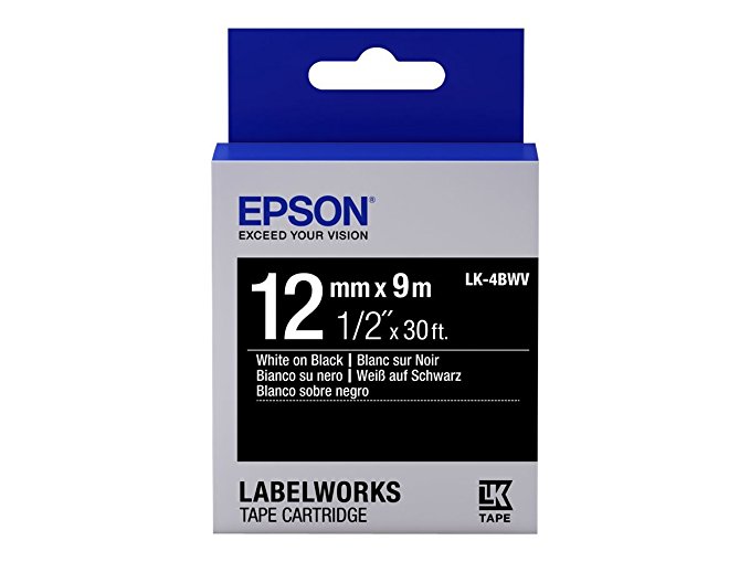Epson LabelWorks LK-4BWV - Etikettenband - Weiß auf Schwarz