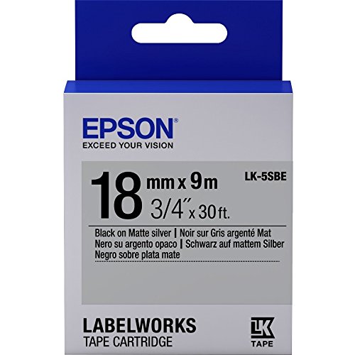 Epson LabelWorks LK-5SBE - Etikettenband - Schwarz auf Silber (matt)