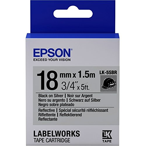 Epson LabelWorks LK-5SBR - Etikettenband - Schwarz auf Silber