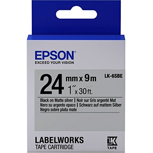 Epson LabelWorks LK-6SBE - Etikettenband - Schwarz auf Silber (matt)