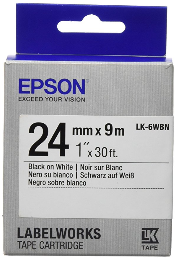 Epson LabelWorks LK-6WBN - Etikettenband - Schwarz auf Weiß