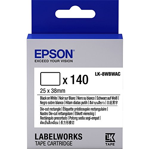 Epson LabelWorks LK-8WBWAC - Gestanzte Etiketten - Schwarz auf Weiß