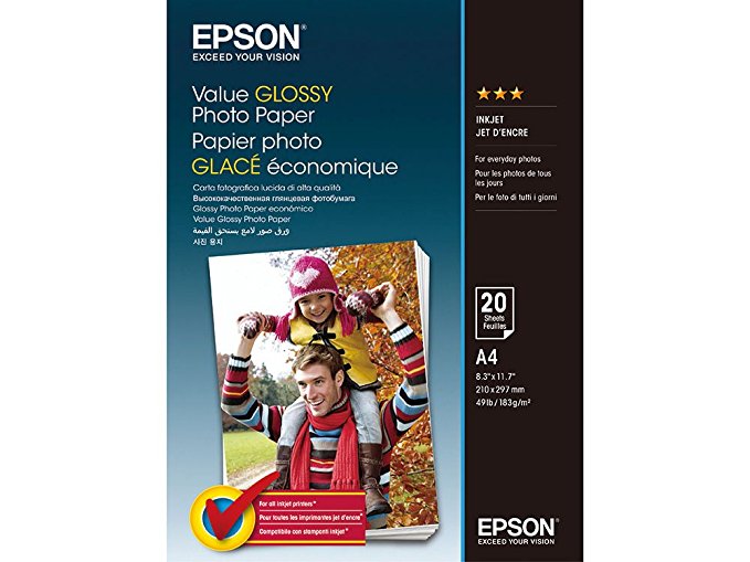 Epson Value Glossy Photo Paper A 4, 20 Blatt, 183 g S 400035