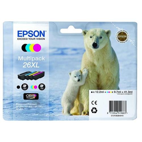 Epson XP600/700/800 bk/cy/ma/ye XL T2636