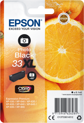 Epson photo black Claria Premium 33 XL T 3361 Tintenpatrone