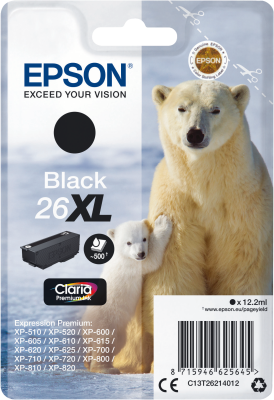 Epson XP600/700/800 bk XL T2621
