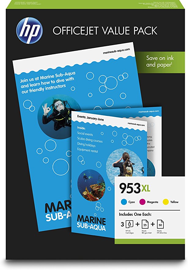Hewlett Packard 1CC21AE Officjet Value Pack C/M/Y 953 XL + 75 Bl. Paper A 4