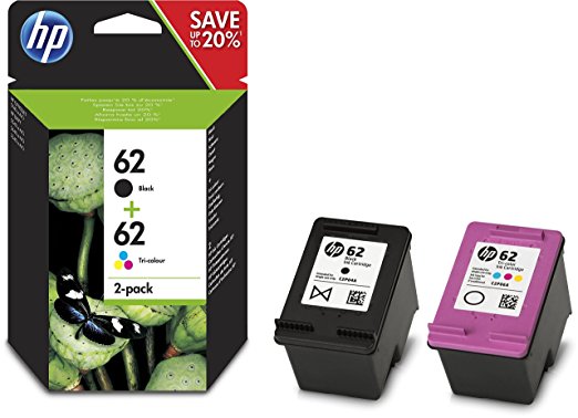 Hewlett Packard N9J71AE Combo 2-Pack BK/Color No. 62