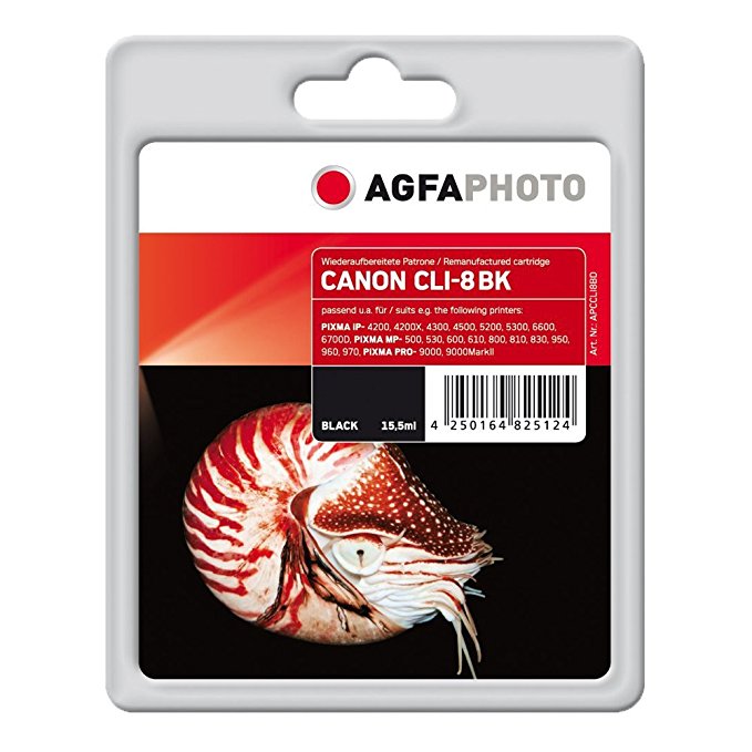 AgfaPhoto CLI-8 BK schwarz with chip Tintenpatrone