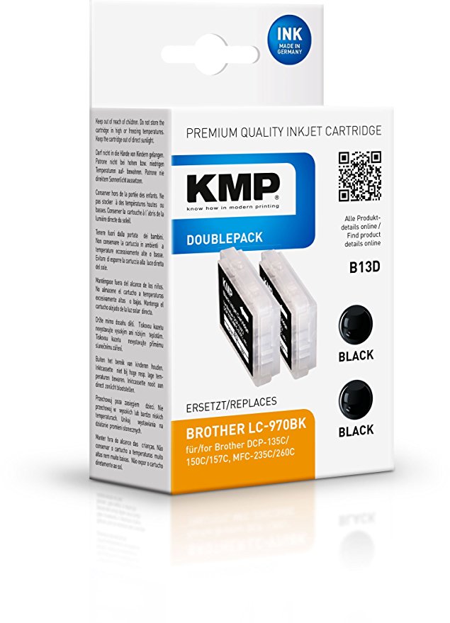 KMP B13D sw DP kompatibel mit Brother LC-970 BK Tintenpatrone
