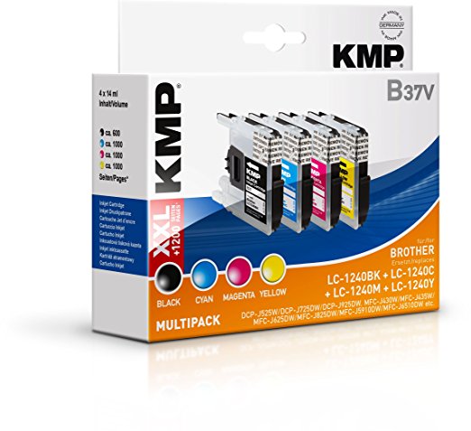 KMP B37V Multipack BK/C/M/Y kompatibel mit Brother LC-1240 Tintenpatrone