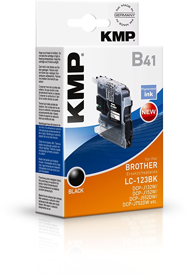 KMP B41 schwarz kompatibel mit Brother LC-123 BK Tintenpatrone
