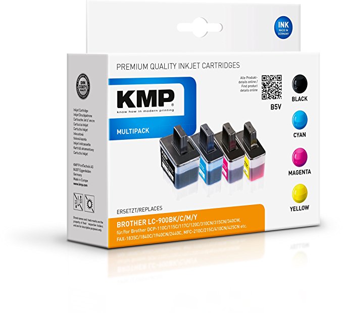 KMP B5V Vorteilspack kompatibel mit LC-900 BK/C/M/Y Tintenpatrone
