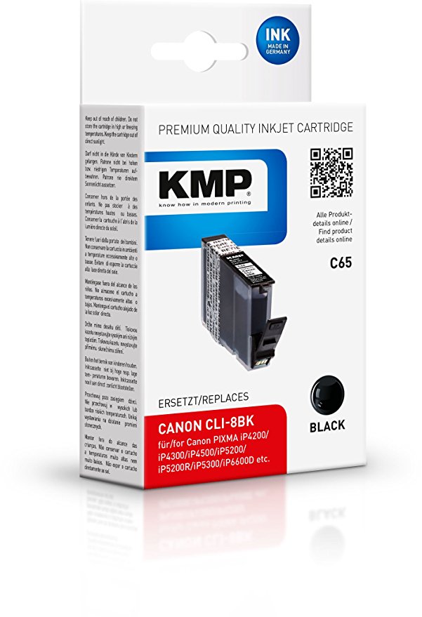 KMP C65 schwarz kompatibel mit Canon CLI-8 BK Tintenpatrone