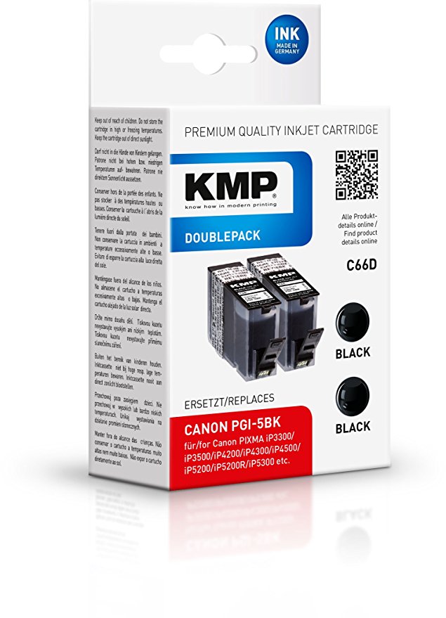 KMP C66D sw DP kompatibel mit Canon PGI-5 BK Tintenpatrone
