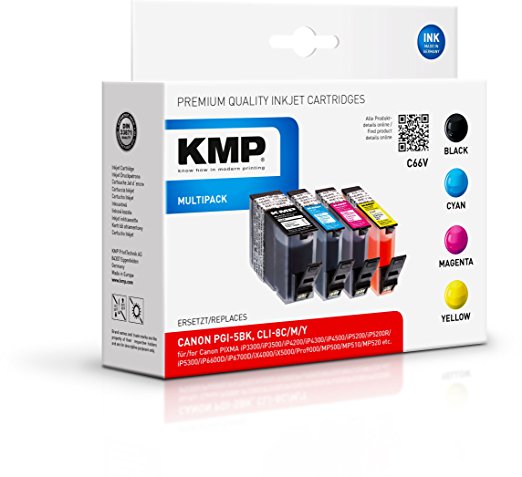 KMP C66V Vorteilspack BK/C/M/Y komp. mit Canon PGI-5 / CLI-8 Tintenpatrone