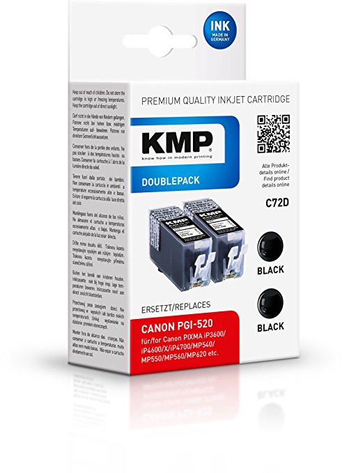 KMP C72D sw DP kompatibel mit Canon PGI-520 BK Tintenpatrone