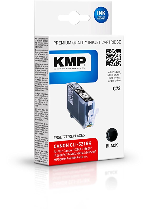KMP C73 schwarz kompatibel mit Canon CLI-521 BK Tintenpatrone