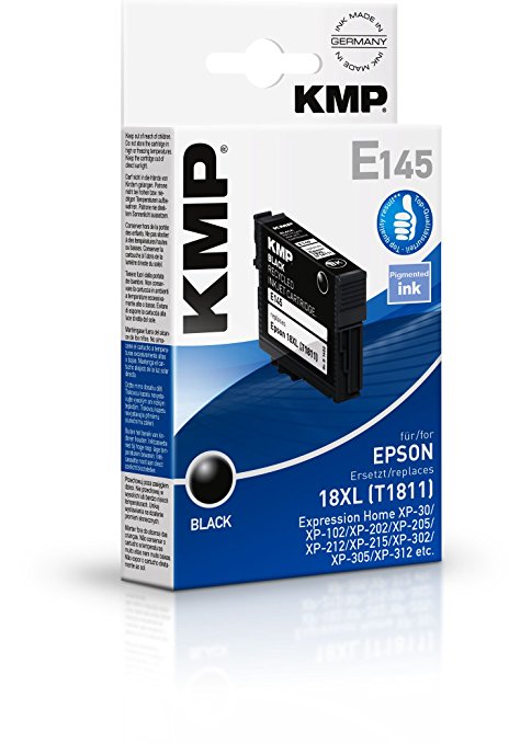 KMP E145 schwarz kompatibel mit Epson T1811 Tintenpatrone