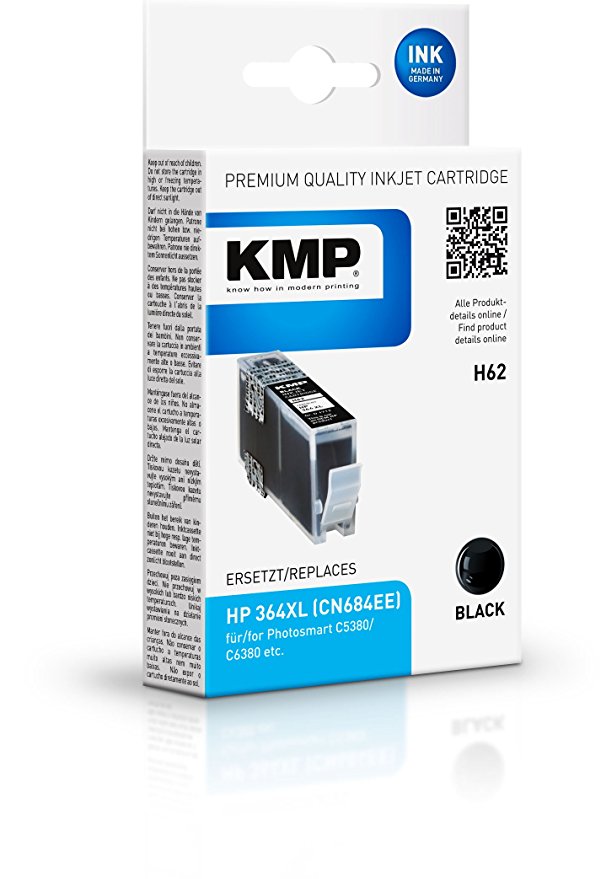 KMP H62 schwarz komp. m. Hewlett Packard CN 684 EE No. 364 XL Tintenpatrone