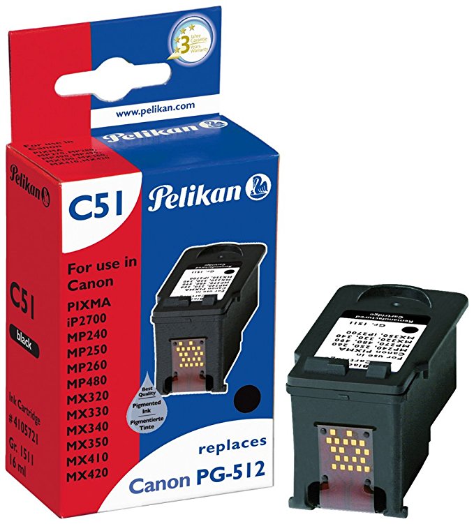 Pelikan Canon Patrone C51 PG512 black pig. m. Chip