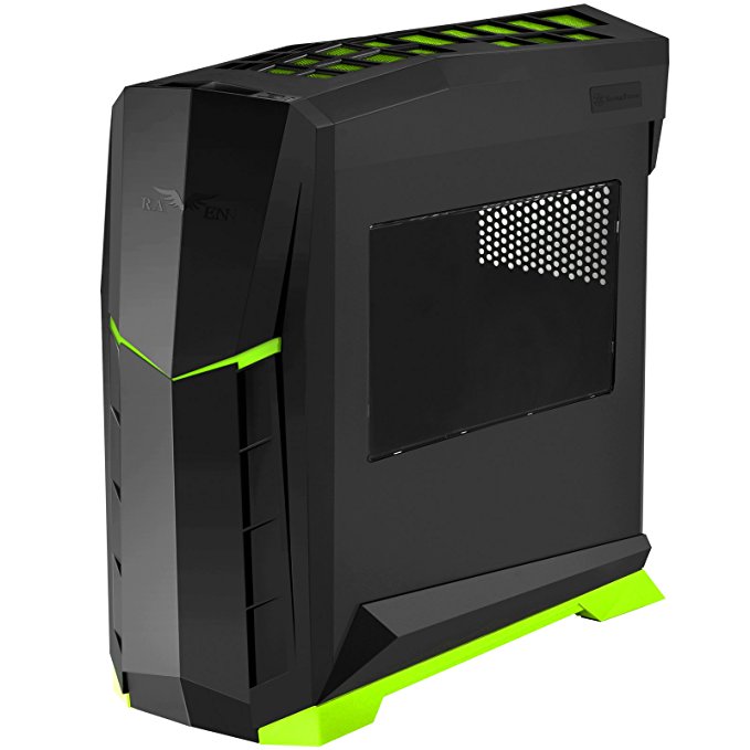 Silverstone SST-RVX01BV-W Tower-Gehäuse schwarz/grün, Window-Kit
