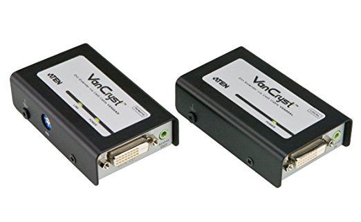 ATEN VE600A Video-Extender, DVI-Verstärker, Verlängerung auf max. 60m über Netzwerkkabel, mit Audio