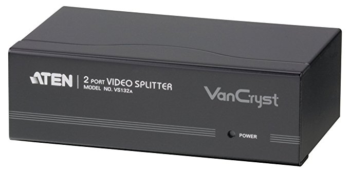 ATEN VS132A Video-Splitter S-VGA 2-fach Monitor-Verteiler, 450MHz