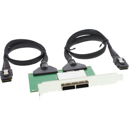 InLine Dual SAS Slotblech PCI mit Kabel, 2x ext. SFF-8088 auf 2x int. SFF-8087, 0,5m