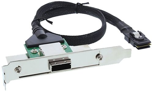 InLine SAS Slotblech PCI + 50p Centr., mit Kabel, ext. SFF-8088 auf int. SFF-8087, 0,5m