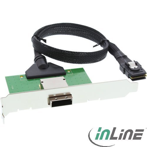 InLine SAS Slotblech PCI mit Kabel, ext. SFF-8088 auf int. SFF-8087, 0,5m