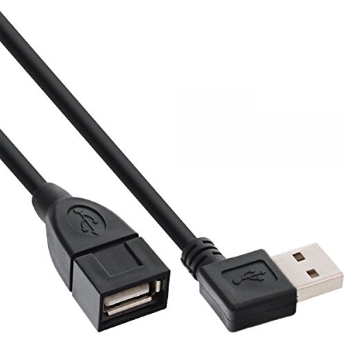 InLine Smart USB 2.0 Verlängerung gewinkelt, Stecker / Buchse, Typ A, schwarz, 2m schwarz