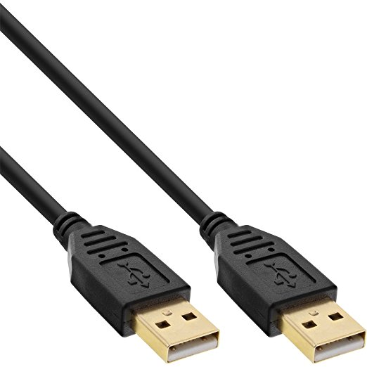 InLine USB 2.0 Kabel, A an A, schwarz, Kontakte gold, 3m schwarz