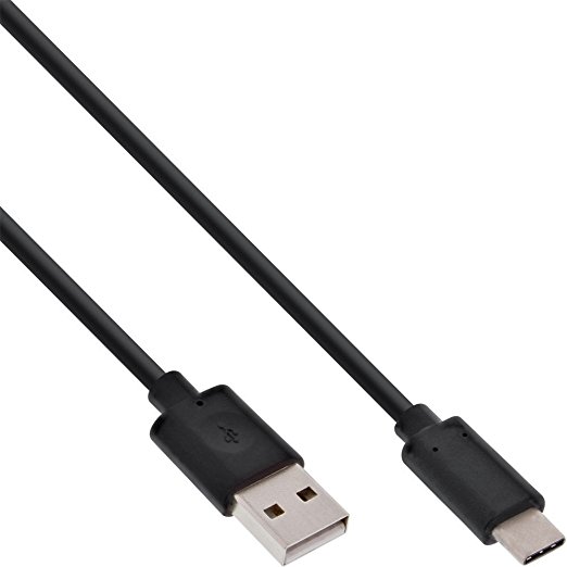 InLine USB 2.0 Kabel, Typ C Stecker an A Stecker, schwarz, 1,5m schwarz