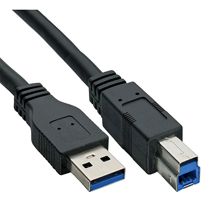 InLine USB 3.0 Kabel, A an B, schwarz, 5m schwarz