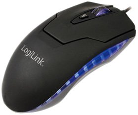 Logilink Maus Laser USB 6 Tasten black LED beleuchtet
