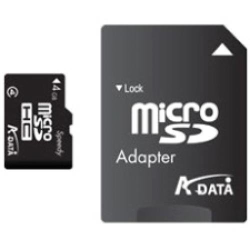 Adata AUSDH4GCL4-RA1 - Flash-Speicherkarte ( microSDHC/SD-Adapter inbegriffen )