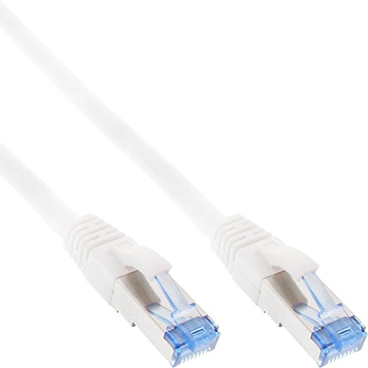 InLine Patchkabel Cat.6A, S/FTP (PiMf), 500MHz, weiß, 1m