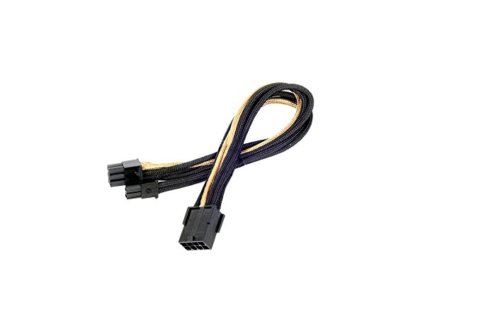 Silverstone PCI-8-Pin zu PCIe-6+2-Pin Kabel, 250mm - schwarz/gol