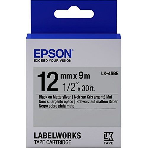 Epson LabelWorks LK-4SBE - Etikettenband - Schwarz auf Silber (matt)