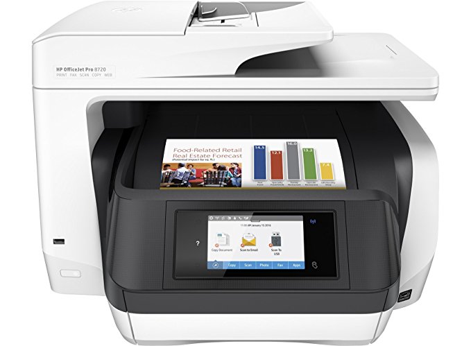 Hewlett Packard OfficeJet Pro 8720 All-in-One Tintenstrahl-Multifunktionsdrucker A4 Drucker, Scanner, Kopierer