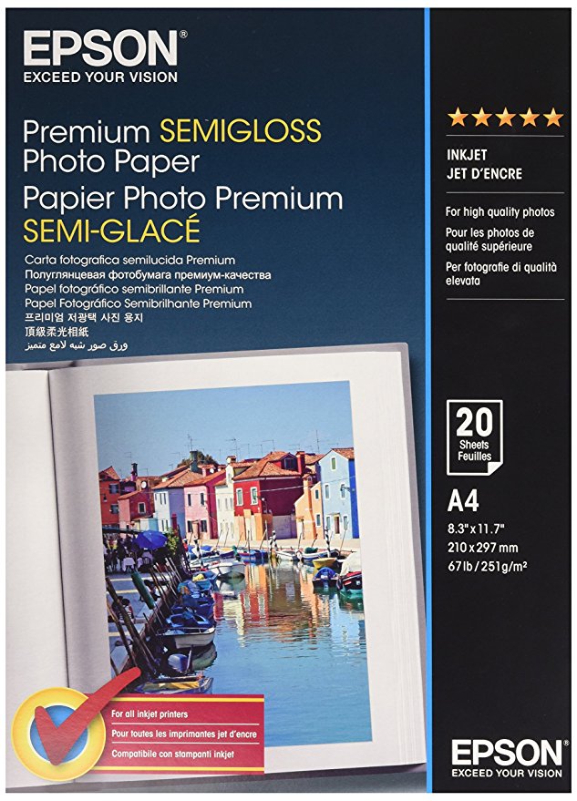 Epson Premium Semigloss Photo A 4, 251 g, 20 Blatt S 041332